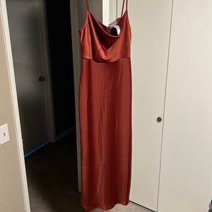 BHLDN satin charmeause dress